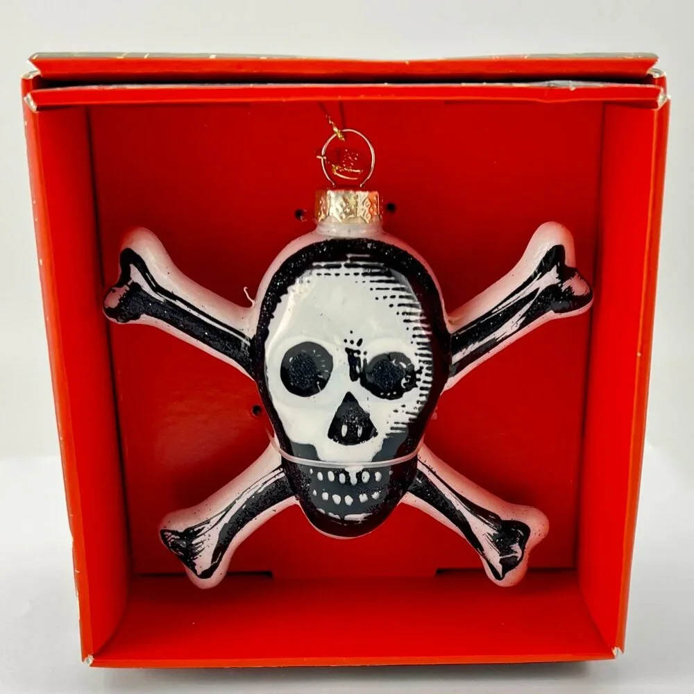 NEW 2025 JOHN DERIAN For Target Glass Skull Christmas Ornament